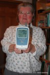 Sharon displaying the temperature