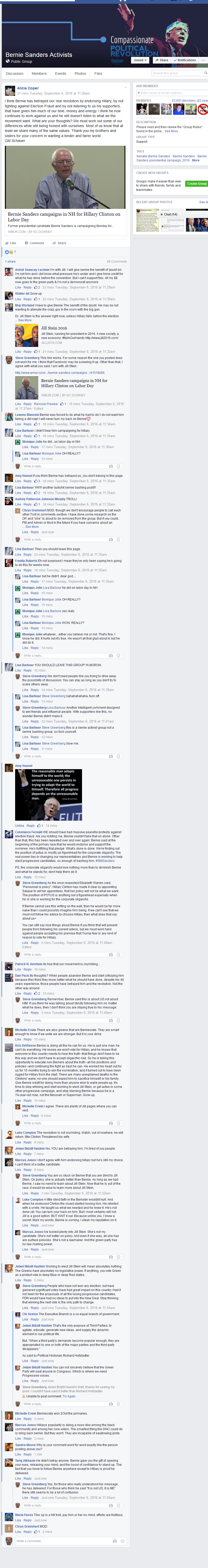 Bernie Sanders Activists Deleted Post